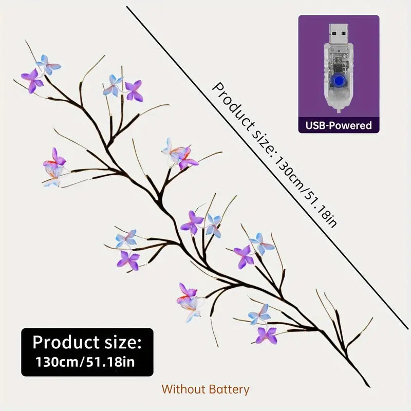 USB Powered Butterfly Branch LED Wall Lighting (Without Battery)