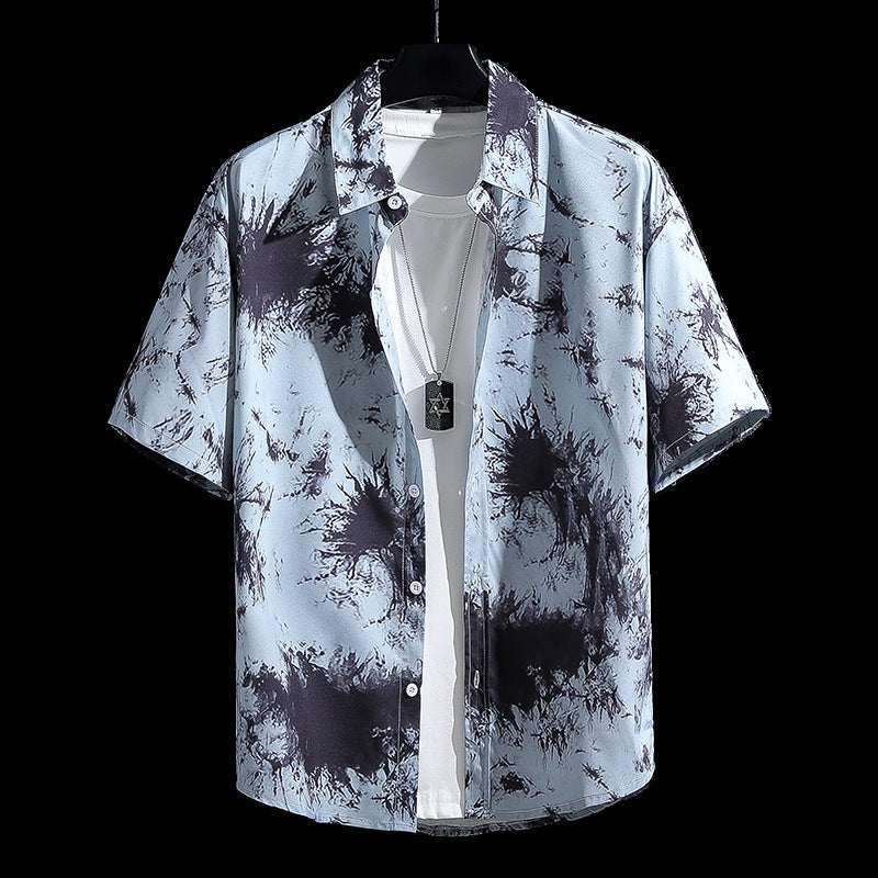 New Flower Shirt Men&amp;amp;amp;amp;amp;amp;amp;amp;#039;s Trendy Brand Retro Casual All-match Men&amp;amp;amp;amp;amp;amp;amp;amp;#039;s Clothing Hong Kong Style Chic Couple Beach Short-sleeved Shirt Men