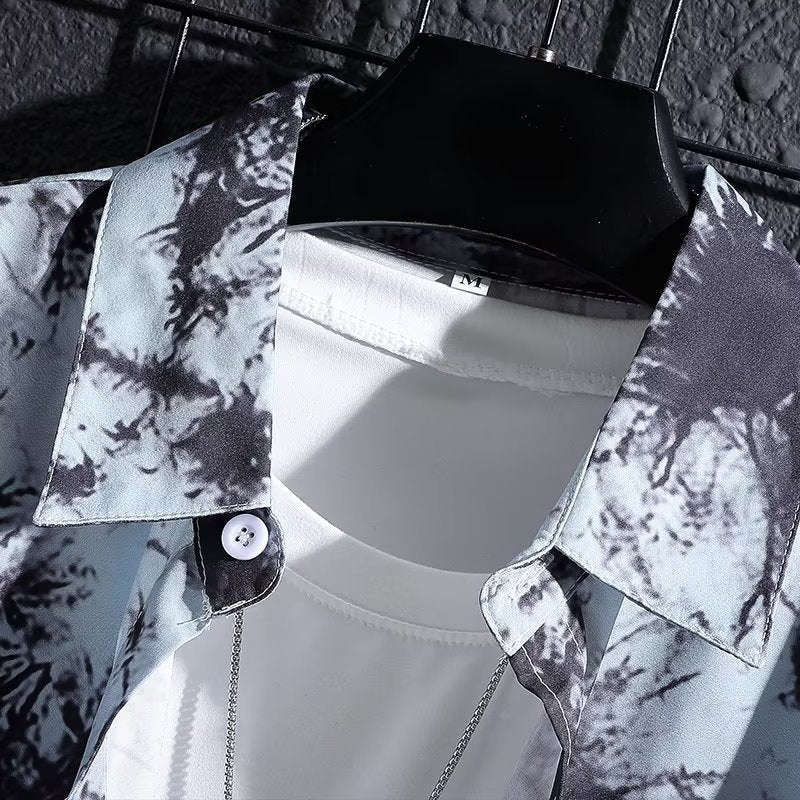 New Flower Shirt Men&amp;amp;amp;amp;amp;amp;amp;amp;#039;s Trendy Brand Retro Casual All-match Men&amp;amp;amp;amp;amp;amp;amp;amp;#039;s Clothing Hong Kong Style Chic Couple Beach Short-sleeved Shirt Men