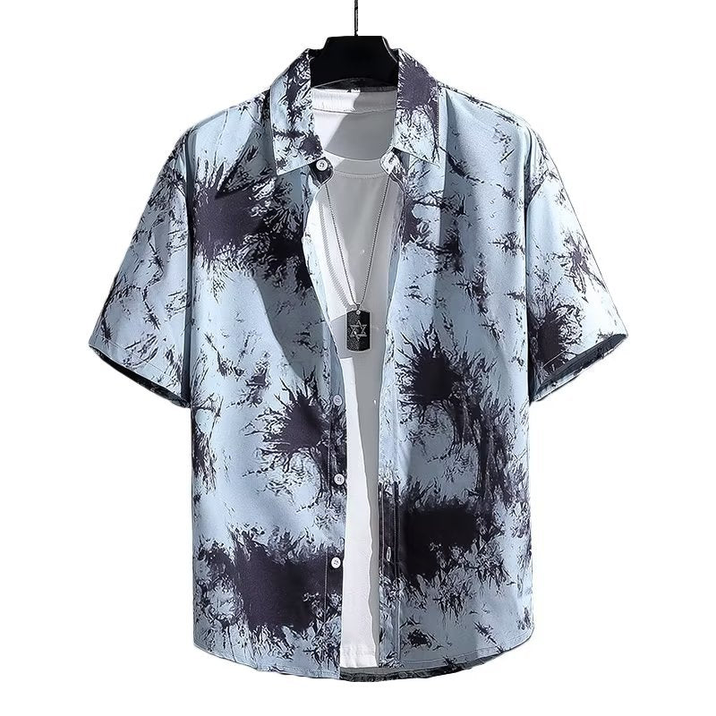 New Flower Shirt Men&amp;amp;amp;amp;amp;amp;amp;amp;#039;s Trendy Brand Retro Casual All-match Men&amp;amp;amp;amp;amp;amp;amp;amp;#039;s Clothing Hong Kong Style Chic Couple Beach Short-sleeved Shirt Men