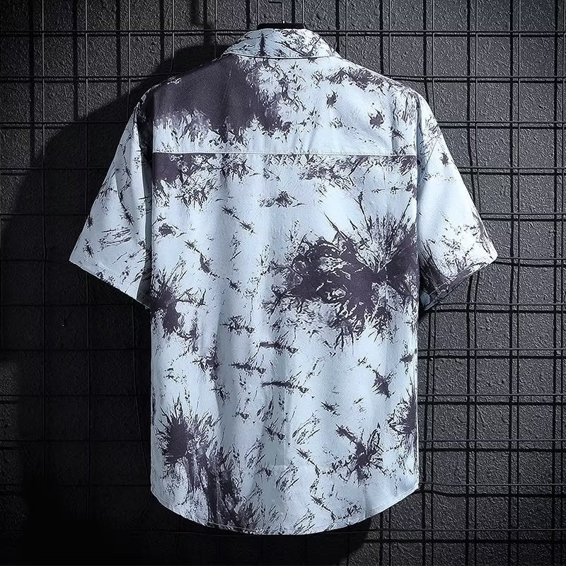 New Flower Shirt Men&amp;amp;amp;amp;amp;amp;amp;amp;#039;s Trendy Brand Retro Casual All-match Men&amp;amp;amp;amp;amp;amp;amp;amp;#039;s Clothing Hong Kong Style Chic Couple Beach Short-sleeved Shirt Men