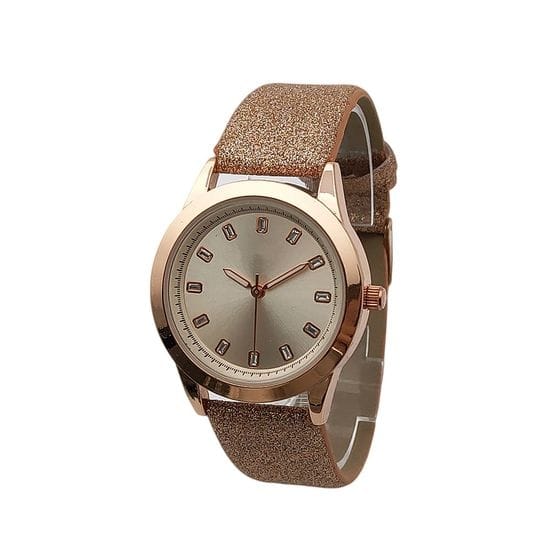 Casual Watch Leather Watch Shinny Strap Alloy Watch