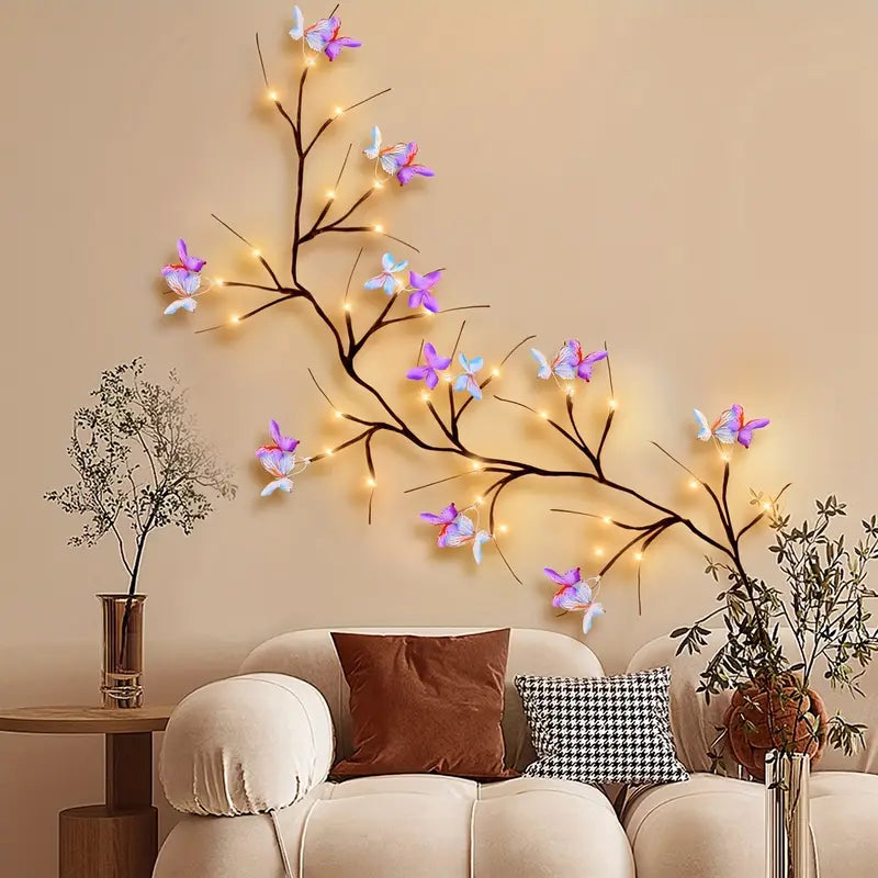 USB Powered Butterfly Branch LED Wall Lighting (Without Battery)