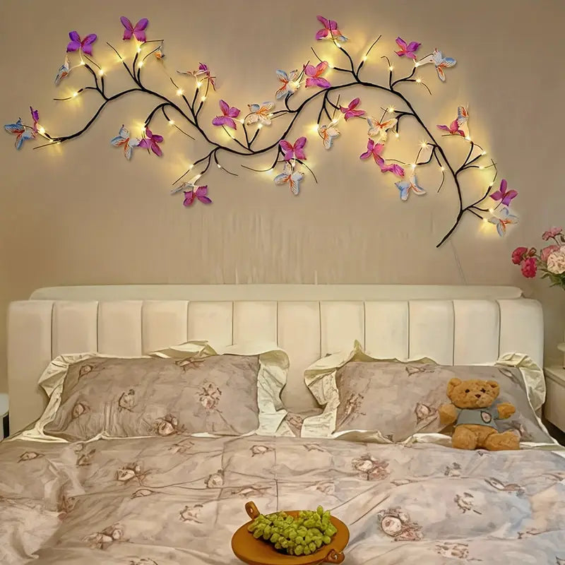 USB Powered Butterfly Branch LED Wall Lighting (Without Battery)