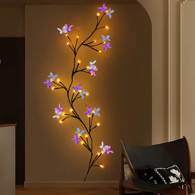 USB Powered Butterfly Branch LED Wall Lighting (Without Battery)